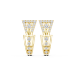 14K Solid Gold Lab Diamond Cluster Earrings, Yellow Gold