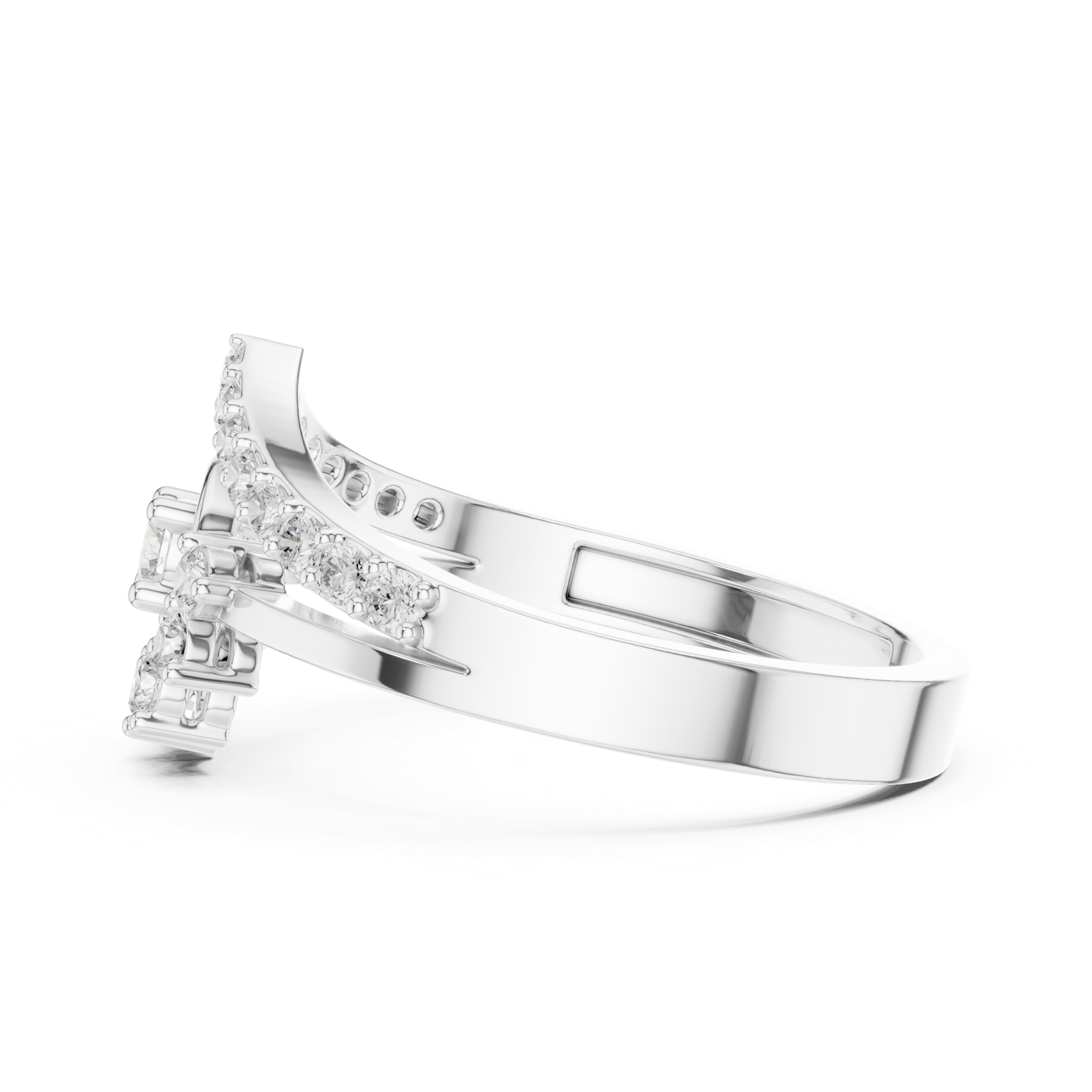 Gold Ring ALR-159, White Gold, view 3