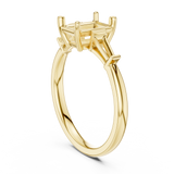 Gold Three-Stone Baguette Engagement Ring, Radiant center stone, Yellow Gold, view 1