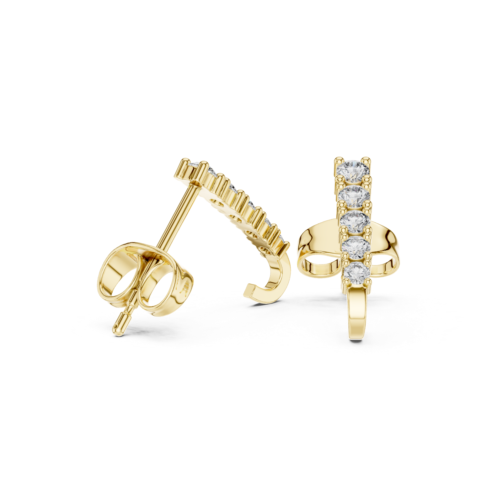 Gold Earrings 9-10077E, Yellow Gold, view 1