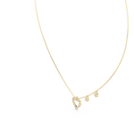 14K Solid Gold Lab Diamond Heart Pendant Necklace, Yellow Gold, view 2