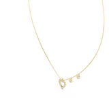14K Solid Gold Lab Diamond Heart Pendant Necklace, Yellow Gold, view 2