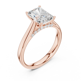 Gold Jewelry L36-18, Radiant center stone, Rose Gold, view 2