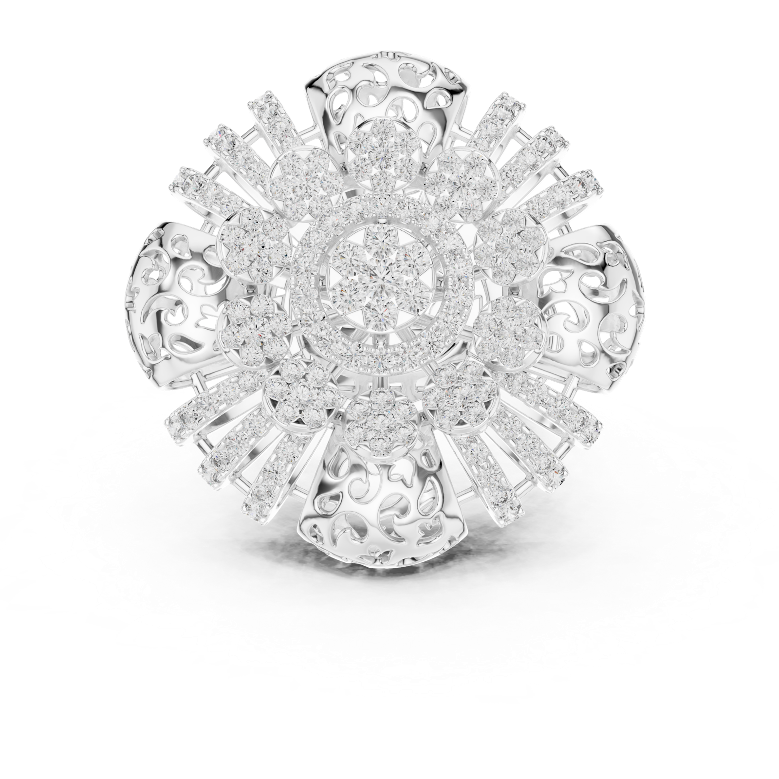 Gold Ring L03-1280, White Gold, view 4