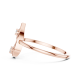 Gold Ring DR-6256, Rose Gold, view 3