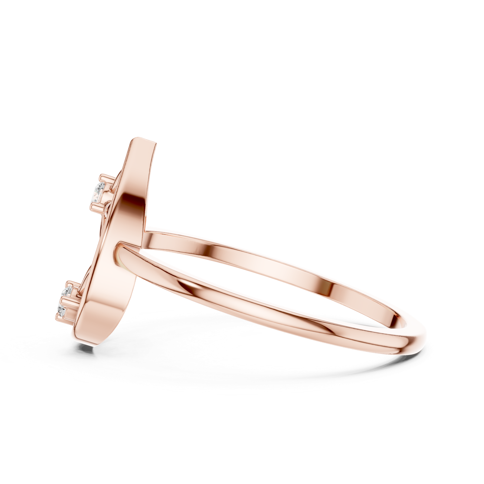 Gold Ring DR-6256, Rose Gold, view 3