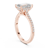 Gold Ring DDLR-169, Emerald center stone, Rose Gold, view 1