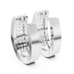 Gold Earrings L03-14, White Gold, view 3