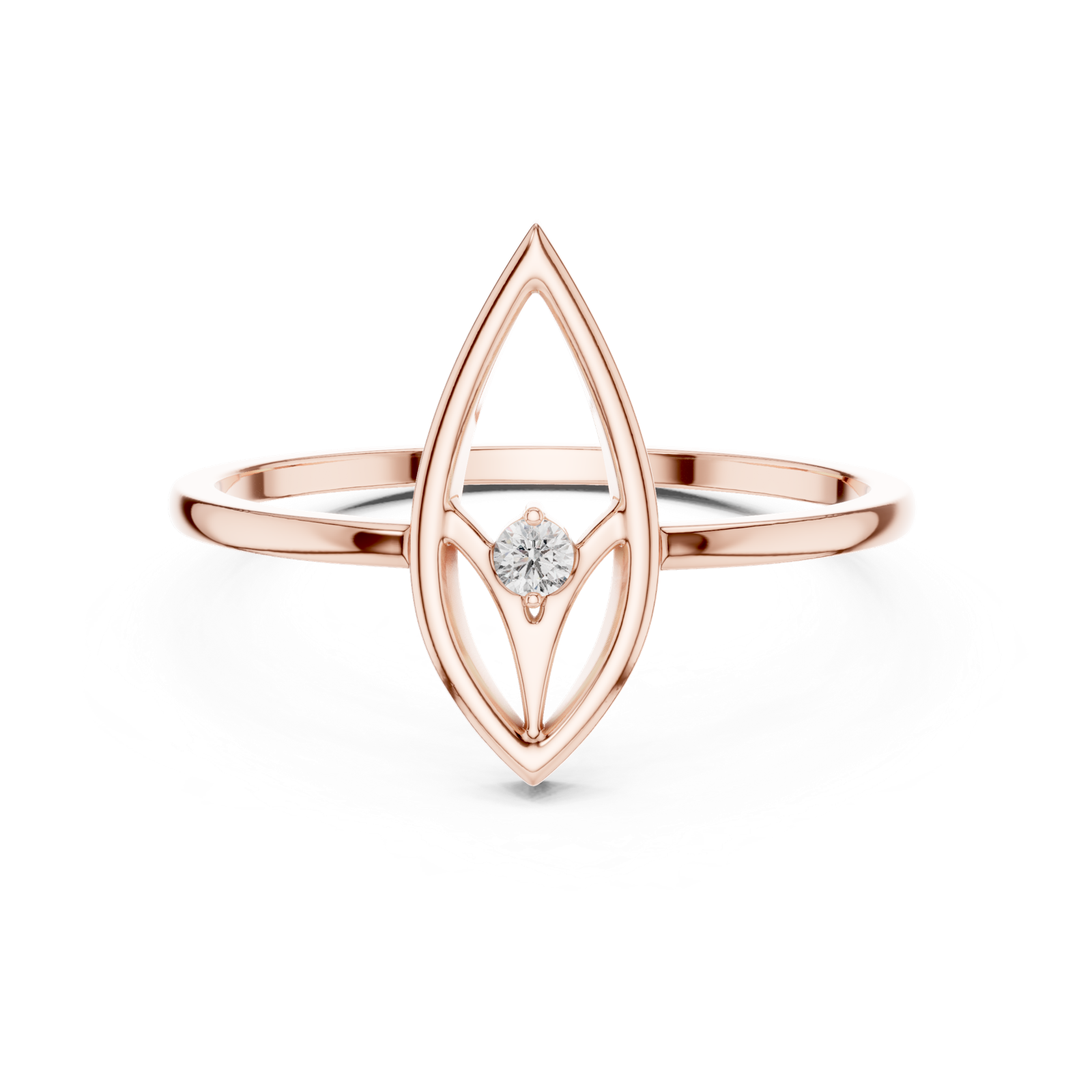 Gold Ring DR-6190, Rose Gold, view 4