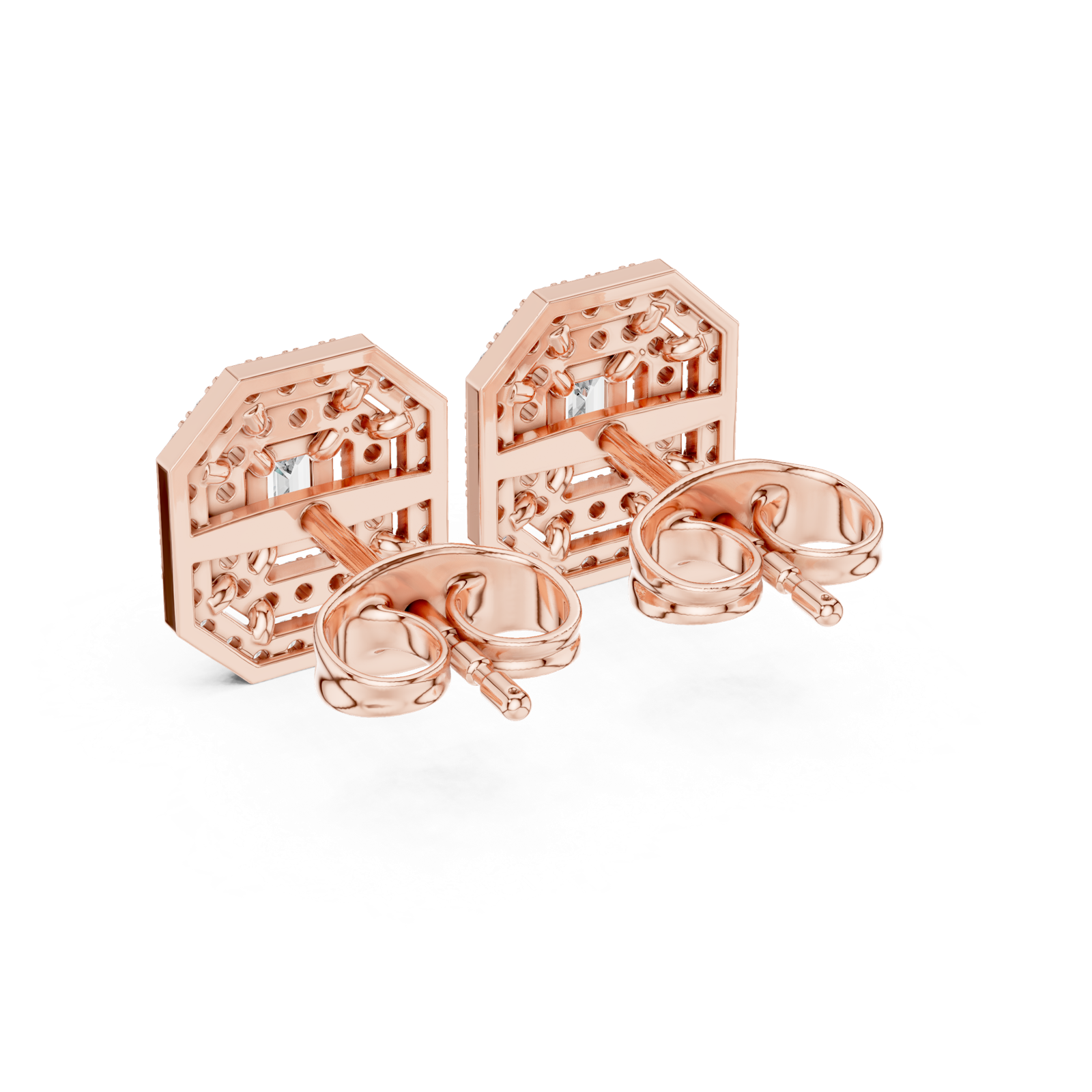 Gold Earrings 3-10001E_109_A_S, Rose Gold, view 3