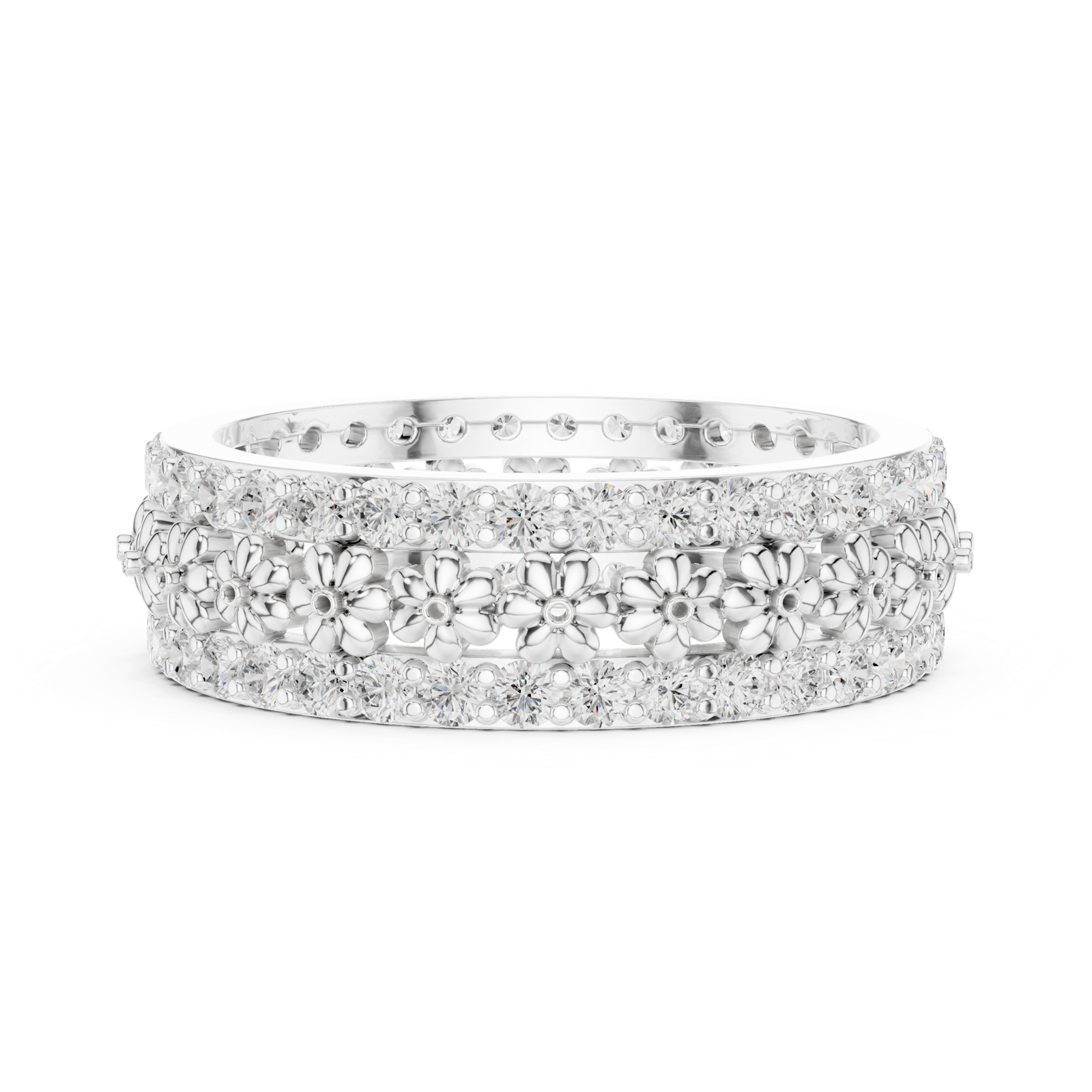 Gold Ring R40, White Gold, view 3