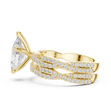 Gold Ring DDLR-300, Pear center stone, Yellow Gold, view 3