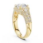 Gold Ring, Round center stone, Yellow Gold, view 1