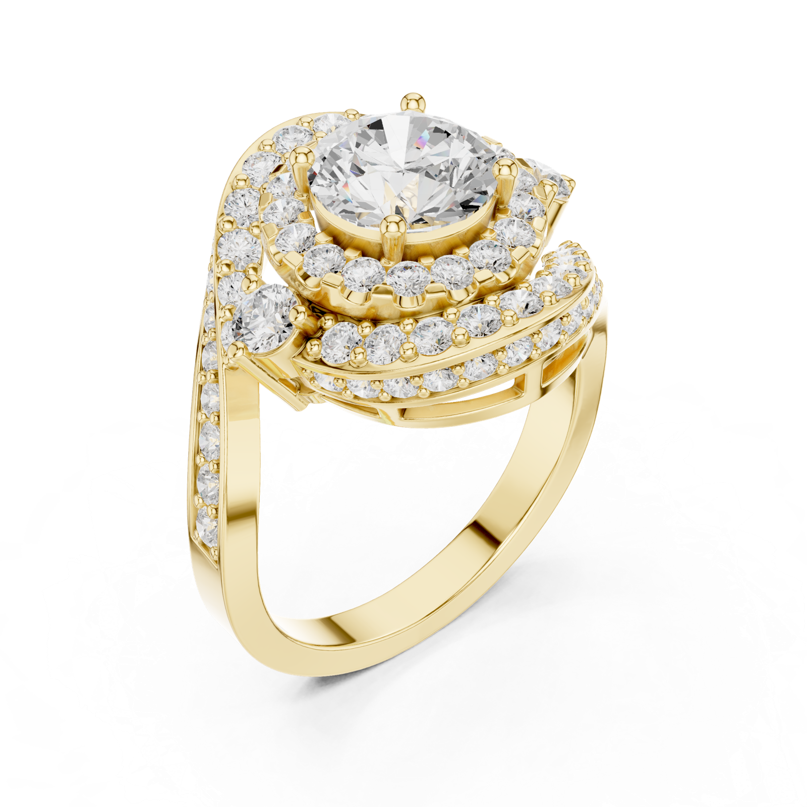 Gold Ring DDLR-402, Yellow Gold, view 2