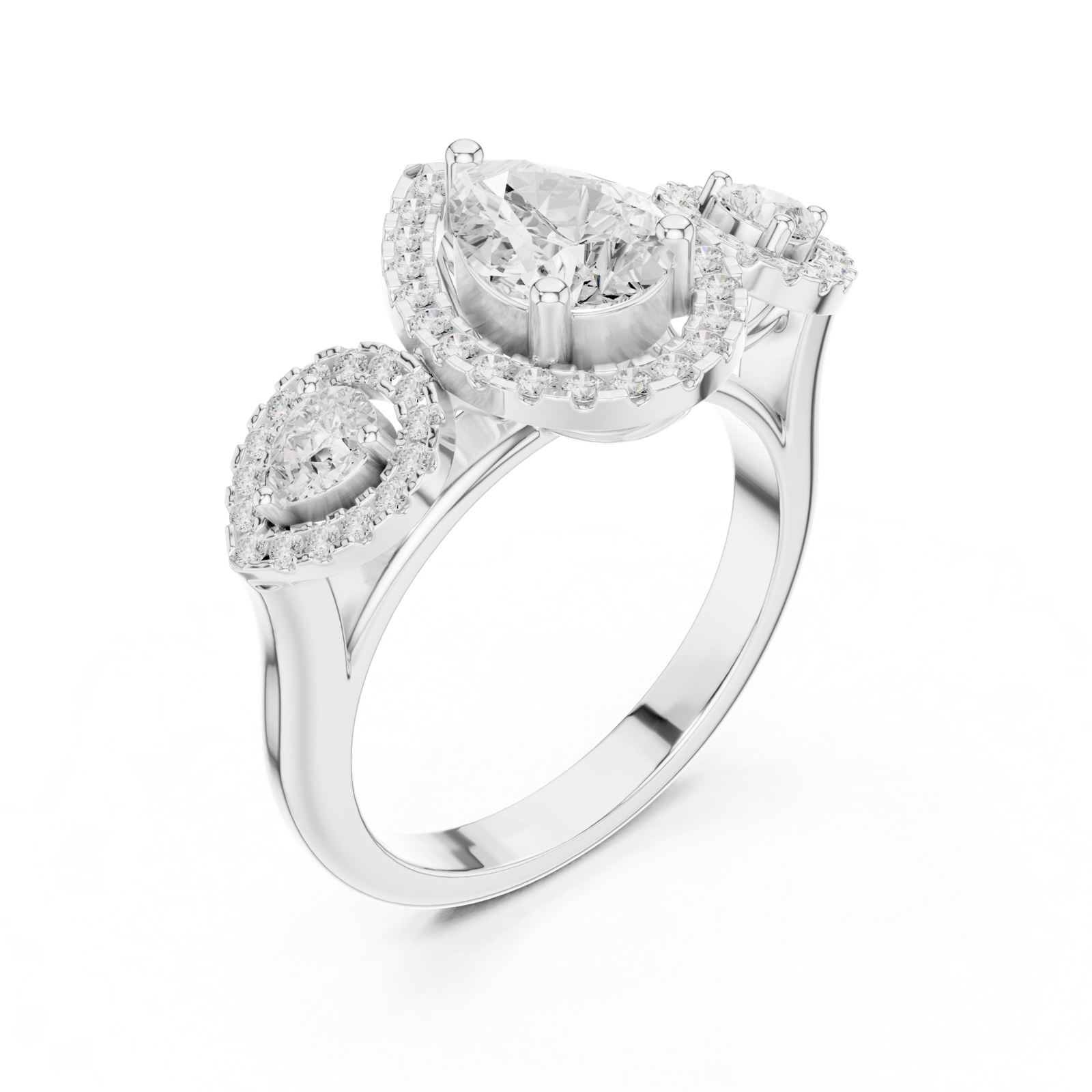 Gold Ring DDLR-317, White Gold, view 2