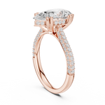 Gold Ring DDLR-260, Pear center stone, Rose Gold, view 1