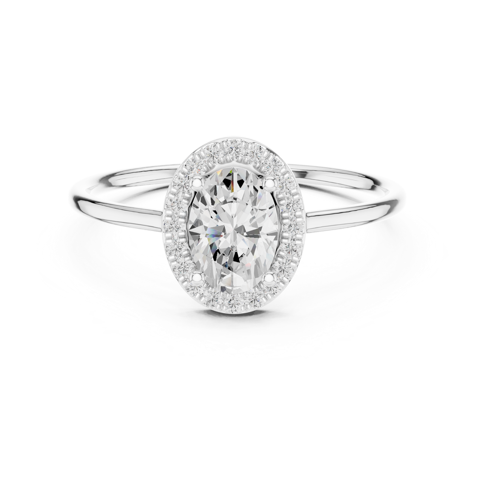 Gold Ring HLR-203, White Gold, view 4