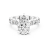 Gold Jewelry L35-63, Pear center stone, White Gold, view 4
