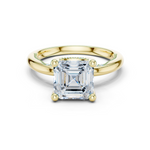 Gold Ring, Asscher center stone, Yellow Gold