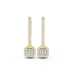 Gold Jewelry DDER-034, Asscher center stone, Yellow Gold