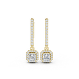 Gold Jewelry DDER-034, Asscher center stone, Yellow Gold