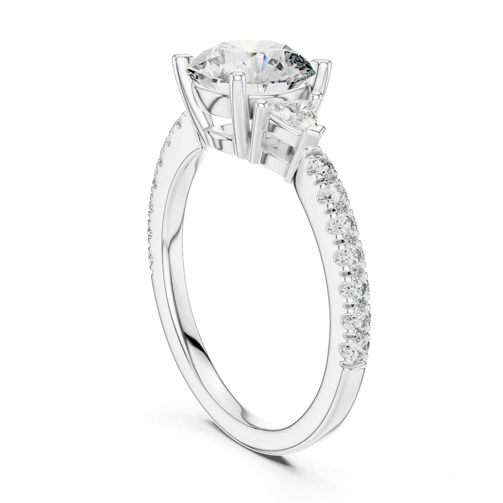 Gold Ring DDLR-037, White Gold, view 1