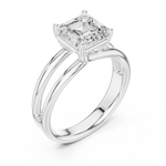 Gold Jewelry L36-9, Asscher center stone, White Gold, view 2