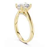 Gold Ring DDLR-163, Oval center stone, Yellow Gold, view 1