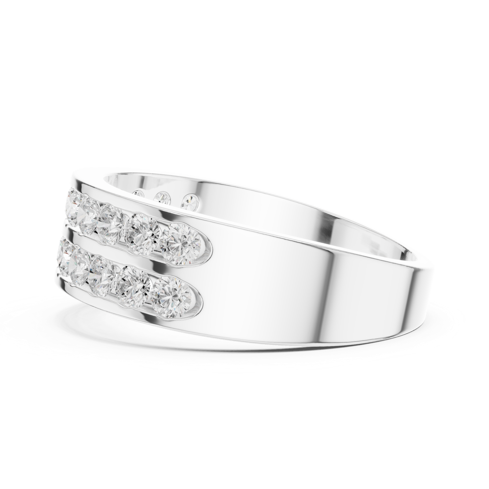 14K Solid Gold Lab Diamond Eternity Ring, White Gold, view 3