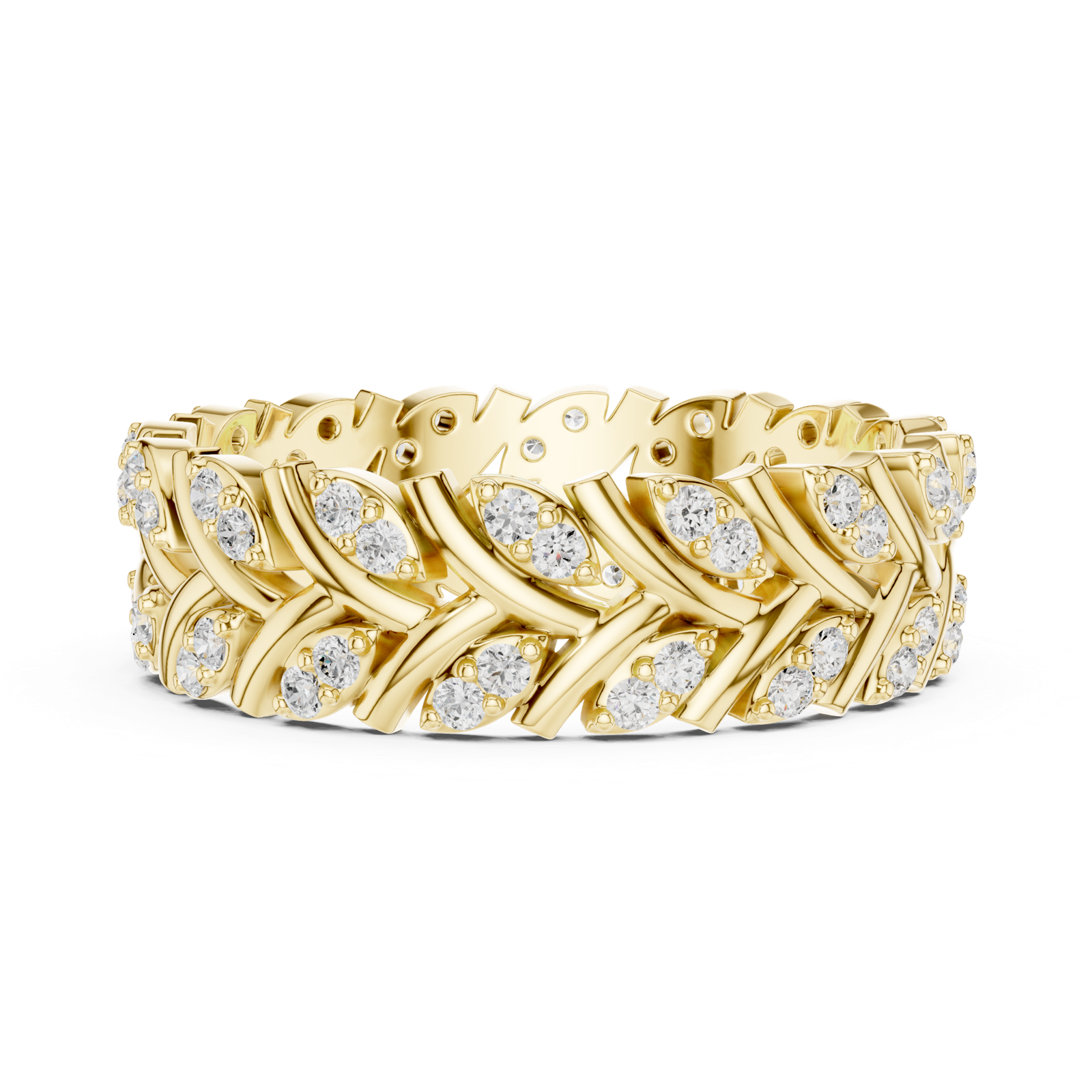 Gold Ring R35, Yellow Gold, view 3
