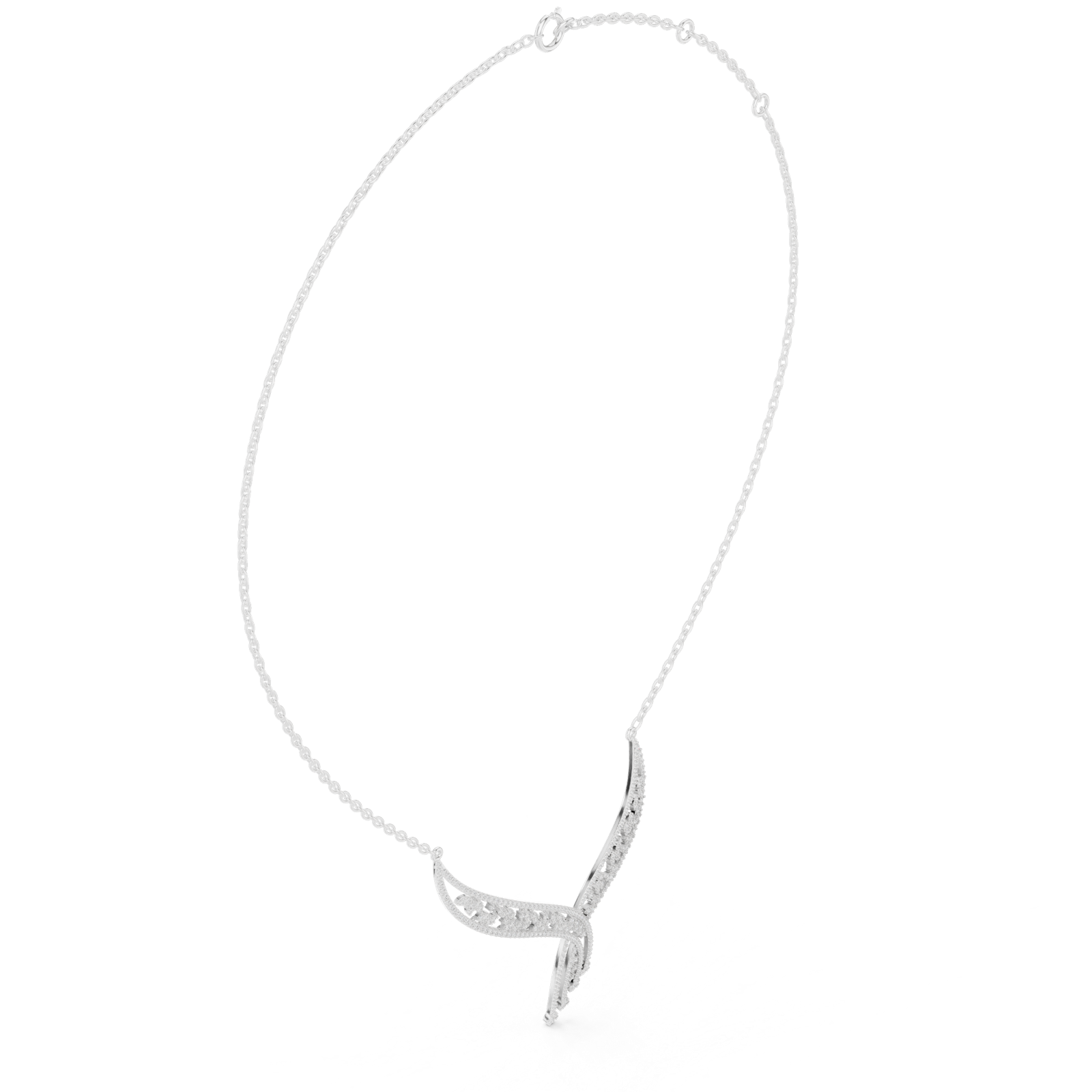 Gold Necklace SBWN (51), White Gold, view 1