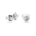 14K Solid Gold Lab Diamond Stud Earrings, White Gold, view 1