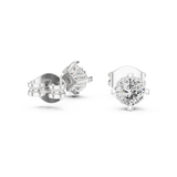 14K Solid Gold Lab Diamond Stud Earrings, White Gold, view 1