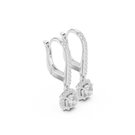 Gold Jewelry DDER-034, Cushion center stone, White Gold, view 1