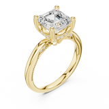 Gold Ring, Asscher center stone, Yellow Gold, view 2