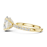 Gold Ring DDLR-161, Oval center stone, Yellow Gold, view 3