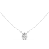 Gold Jewelry DDPS-001, Pear center stone, White Gold, view 4