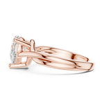 Gold Twisted Band Solitaire Engagement Ring, Pear center stone, Rose Gold, view 3