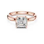 Gold Jewelry, Asscher center stone, Rose Gold, view 4