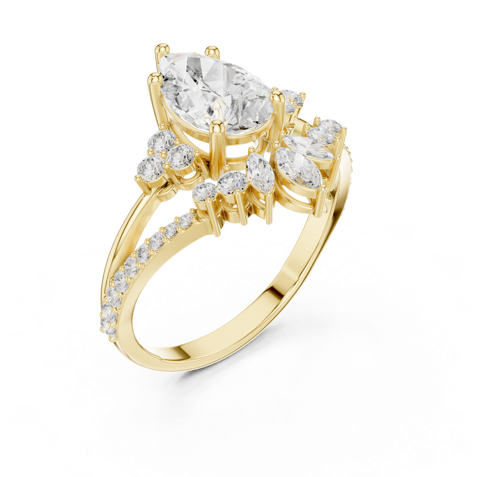 Gold Ring SBWR(55), Yellow Gold, view 2