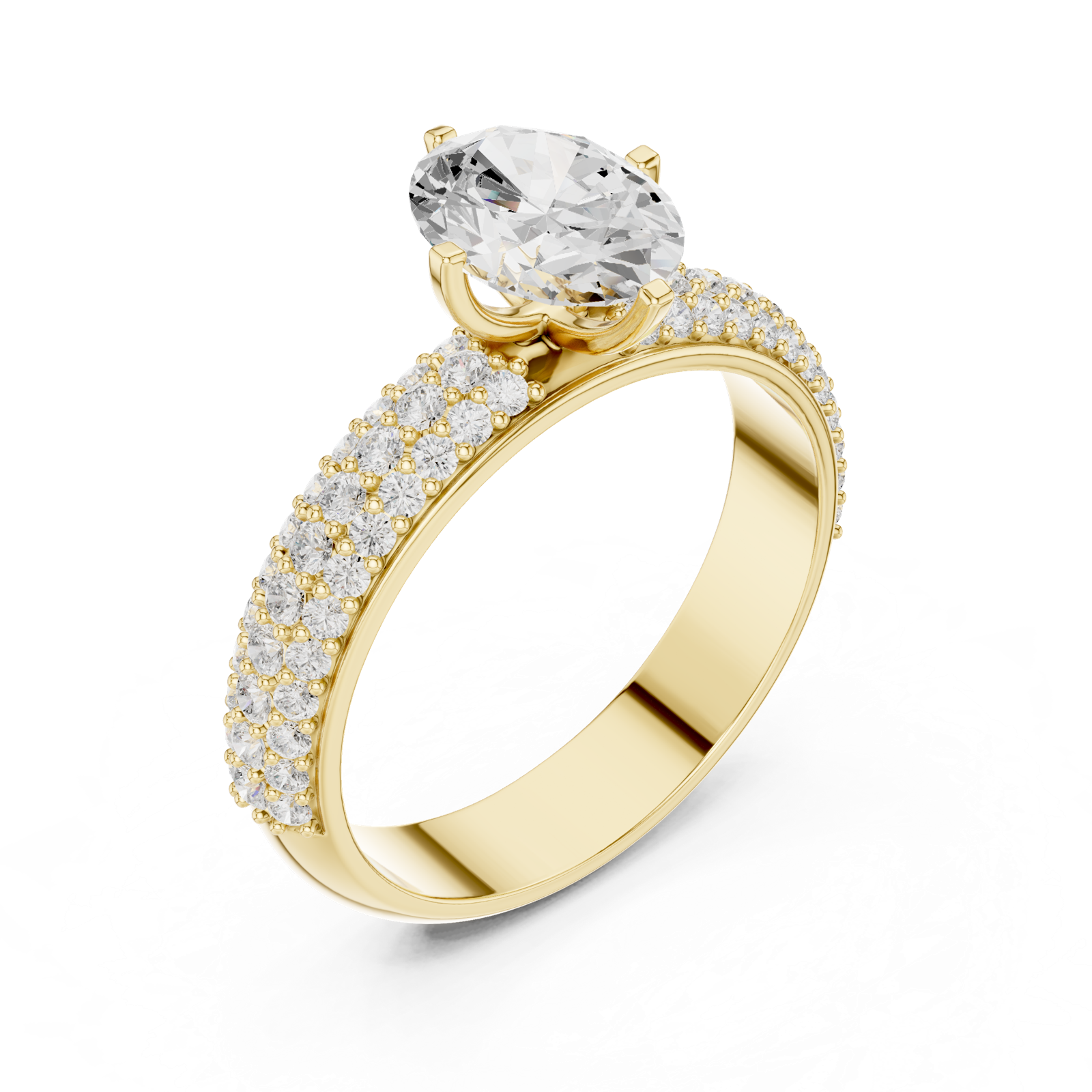 Gold Ring DDLR-1051, Yellow Gold, view 2