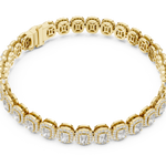 14K Solid Gold Lab Diamond Bracelet, Yellow Gold, view 2