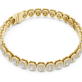 14K Solid Gold Lab Diamond Bracelet, Yellow Gold, view 2
