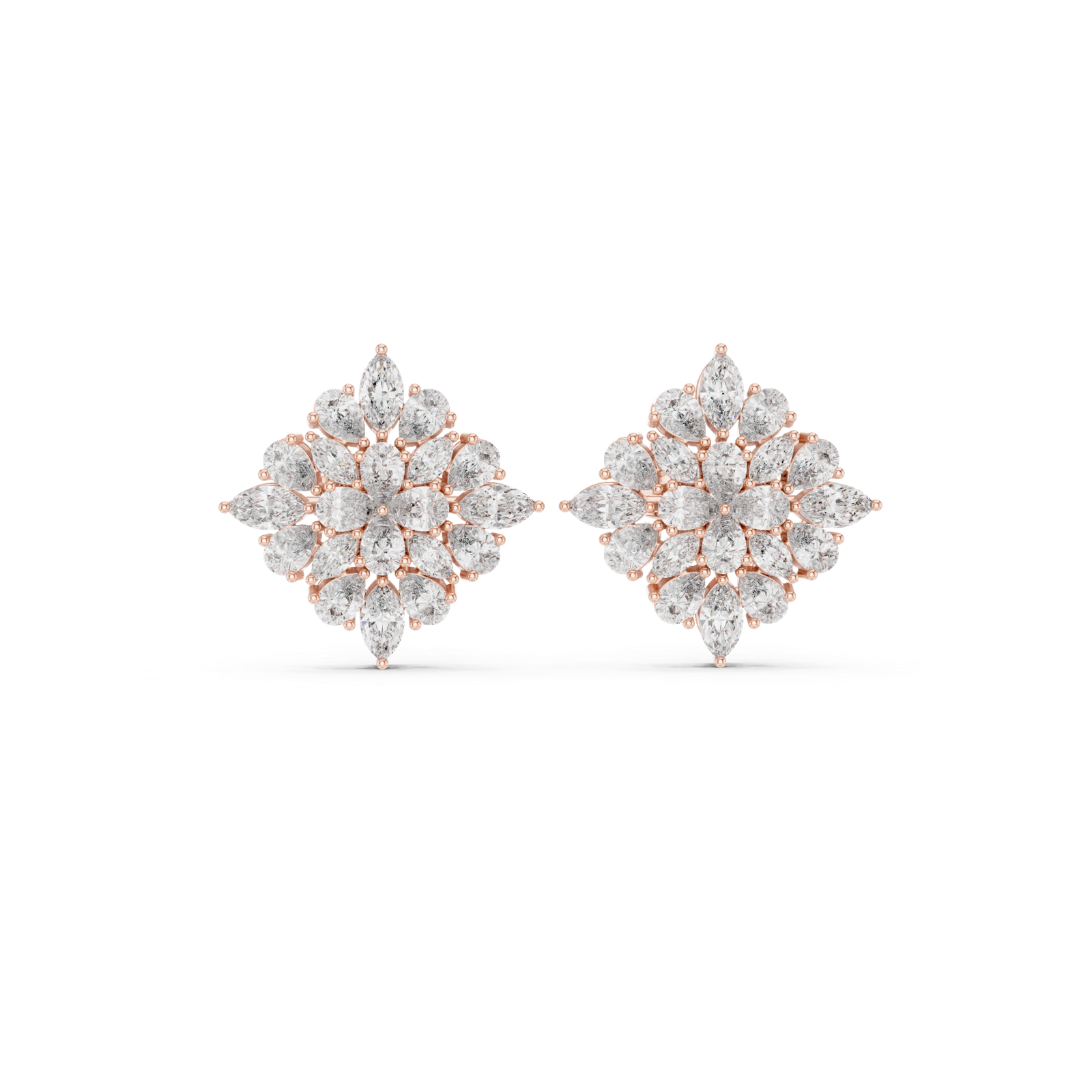 Gold Earrings AGDER-234, Rose Gold