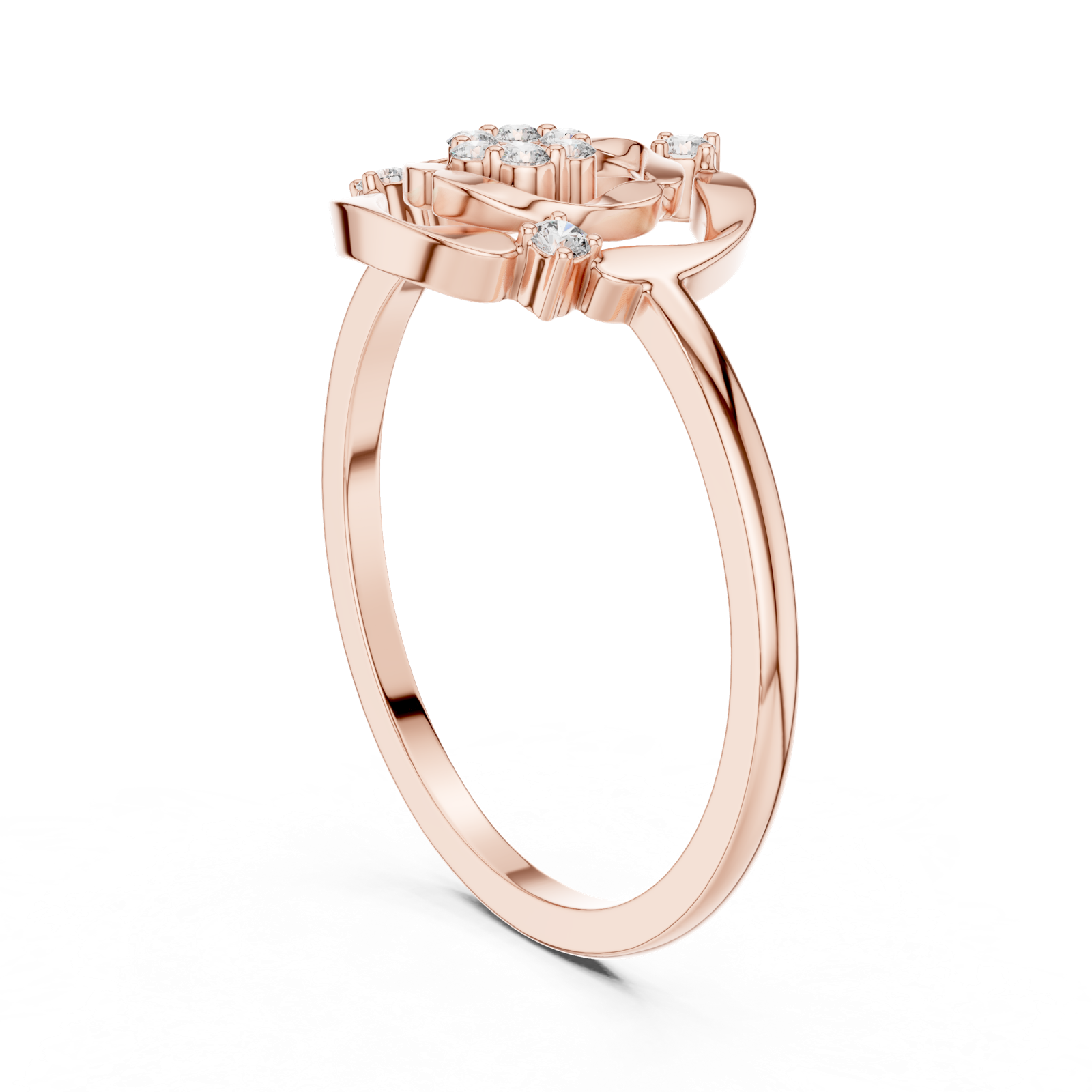 Gold Ring DR-6199, Rose Gold, view 1