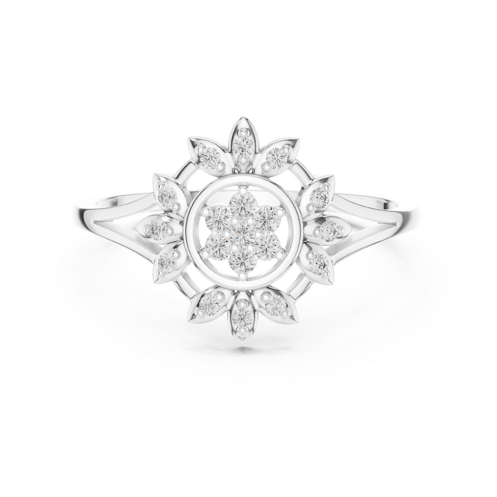 Gold Ring DR-6279, White Gold, view 4