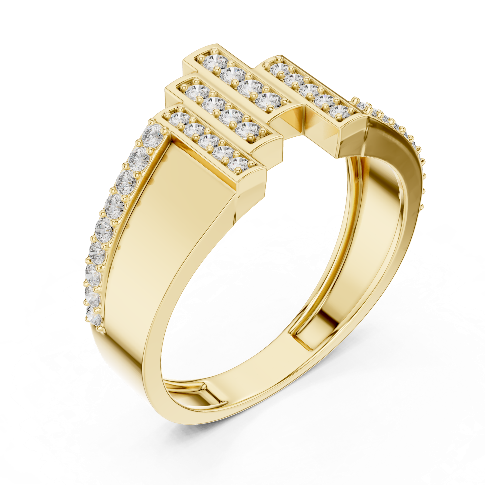 Gold Ring LR-01 (28), Yellow Gold, view 2