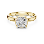 Gold Jewelry, Cushion center stone, Yellow Gold, view 4