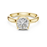 Gold Jewelry, Cushion center stone, Yellow Gold, view 4