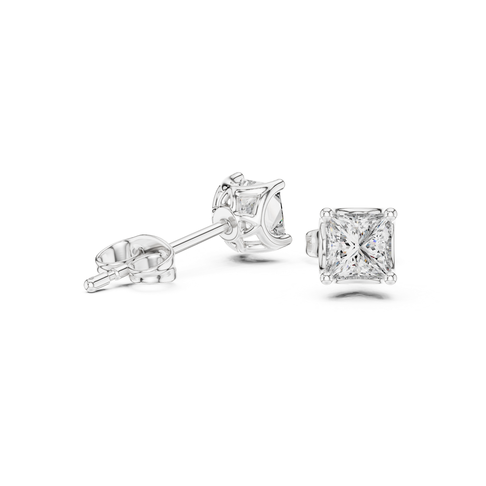 Gold Earrings AER-107, White Gold